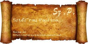 Sztáray Paulina névjegykártya